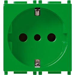 Presa 2P+T 16A 250V tipo P30 verde standard italiano 2 moduli
