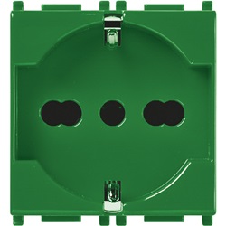 Presa 2P+T 16A univ. antibatterico verde Plana 