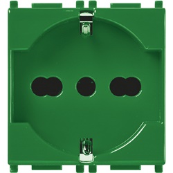 Presa 2P+T 16A universale antibatterica verde 2 moduli standard italiano