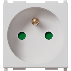 Presa SICURY 2P+T 16A 250V Standard Francese Silver 2 Moduli