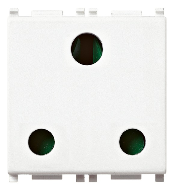 Presa SICURY 2P+T 16A 250V bianco standard inglese 2 moduli