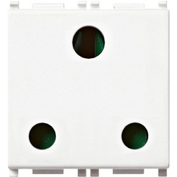 Presa SICURY 2P+T 16A 250V bianco standard inglese 2 moduli