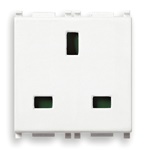 Presa elettrica 2P+T 13A 250V standard inglese bianco 2 moduli