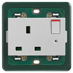 Presa 2P+T 13A inglese interr. Silver Plana 