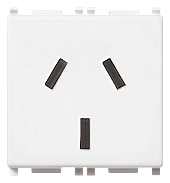 Presa SICURY 2P+T 20A 250V standard argentino bianco 2 moduli