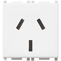 Presa SICURY 2P+T 20A 250V standard argentino bianco 2 moduli