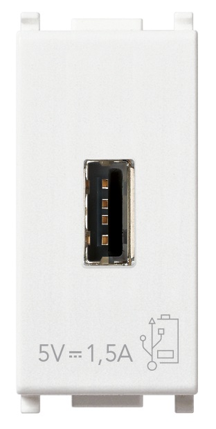 Unità alimentazione USB 5V 1,5A cavo 1m bianco per dispositivi elettronici