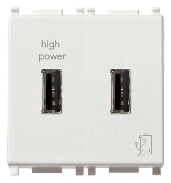 Alimentatore USB 5V 2,1A doppia porta ricarica rapida design compatto per uso domestico e professionale