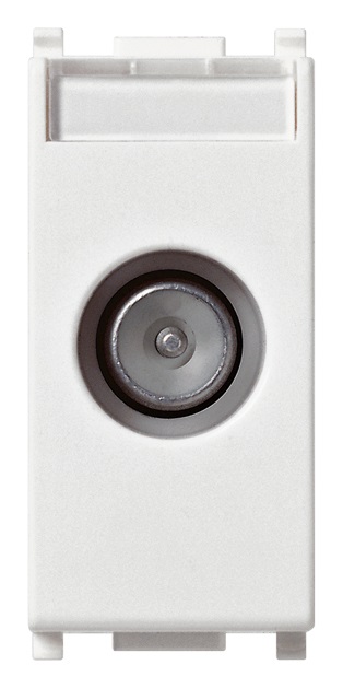 Presa coassiale TV-RD-SAT passante bianco Plana 