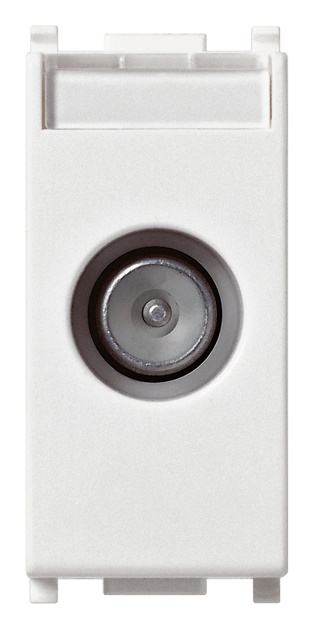 Presa TV-RD-SAT passante coassiale 5-2400 MHz attenuazione 10 dB bianco
