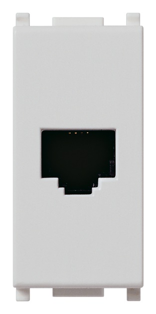 Presa RJ11 6/4 contatti morsetti a vite materiale antibatterico bianco