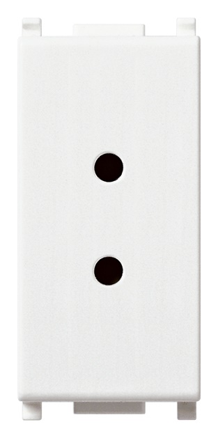 Presa 2P 6A 24V SELV bianco per circuiti ausiliari spinotti 3 mm interasse 12,4 mm