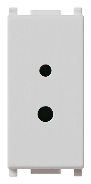 Presa polarizzata 2P 6A 24V SELV Silver Plana 