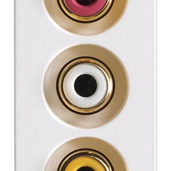 Presa 3 connettori RCA bianco morsetti a vite installazione audio video