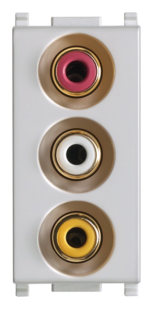 Presa con 3 connettori RCA Silver Plana 