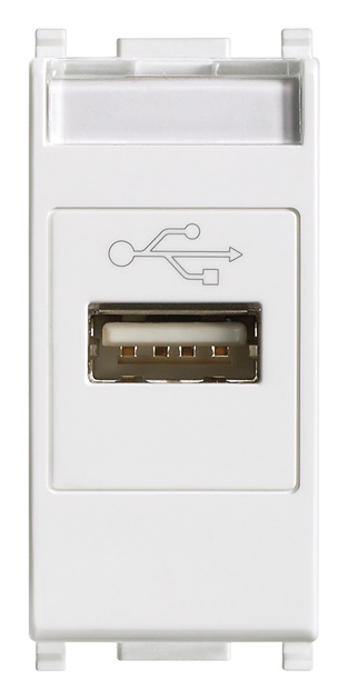 Presa USB standard bianco morsetti vite per collegamento dispositivi elettronici