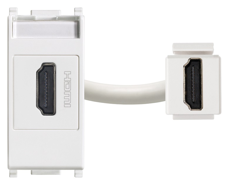 Presa HDMI 2.1b bianco aggancio Keystone standard per installazioni audio-video