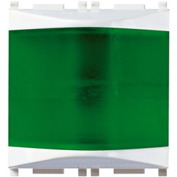 Spia prismatica 230V 3W diffusore verde bianco 2 moduli senza lampada per lampade 14770-14777