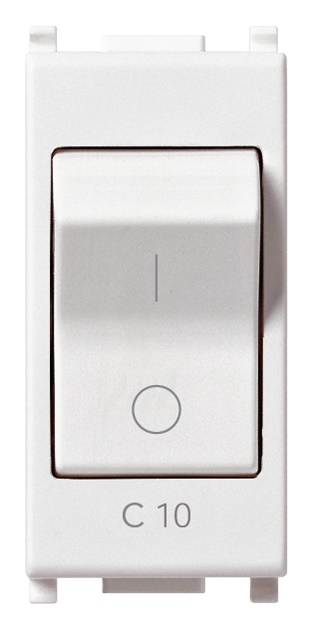 Interruttore magnetotermico 1P C10 120-230V bianco per uso elettrico residenziale