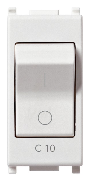 Interruttore MT 1P+N C10 120-230V bianco Plana 