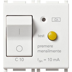 Interruttore automatico magnetotermico differenziale 1P+N C10 10mA bianco Plana 