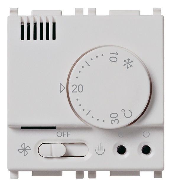 Termostato elettronico 230V Silver controllo temperatura ambiente riscaldamento condizionamento 2 moduli