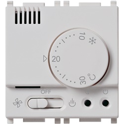 Termostato elettronico 230V Silver controllo temperatura ambiente riscaldamento condizionamento 2 moduli