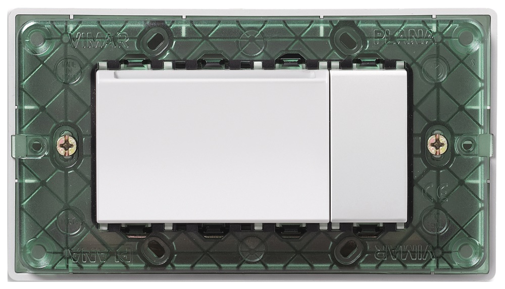 Programmatore carte transponder bianco 4 moduli da tavolo per placca Plana