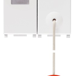 Pulsante chiamata tirante antibatterico bianco 2 moduli con spia rossa rassicurazione circuito NO NC