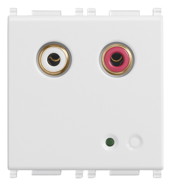 Ingresso audio RCA 2 moduli bianco con regolazione volume automatica e terminatore linea