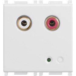 Ingresso audio RCA 2 moduli bianco con regolazione volume automatica e terminatore linea