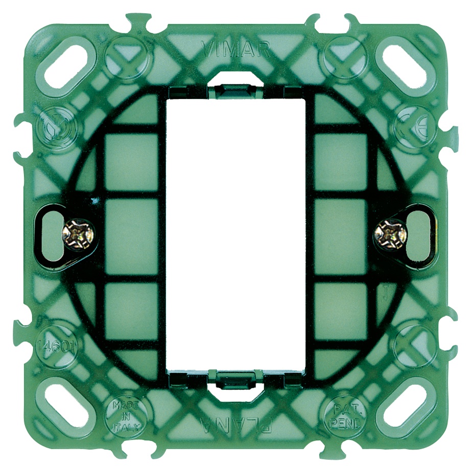 Supporto 1 modulo con griffe per scatole da incasso ø 60 mm tecnico edile