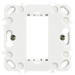 Supporto 1 modulo con griffe per scatole da incasso ø 60 mm grigio