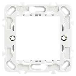 Supporto 2 moduli con griffe per scatole incasso ø60 mm interasse 71 mm grigio