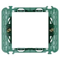 Supporto 2 moduli con griffe per scatole incasso ø60 mm interasse 57 mm