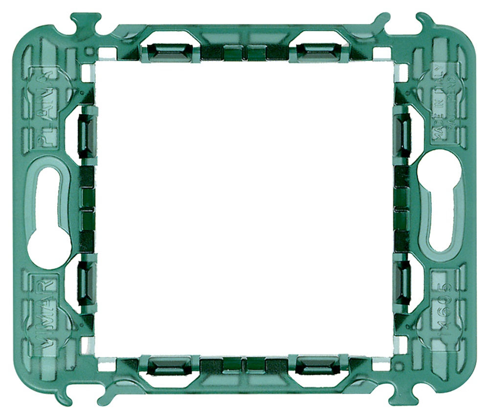 Supporto 2 moduli senza viti per scatole incasso interasse 60 mm orizzontale verticale