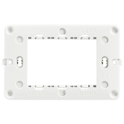 Supporto 3 moduli grigio con viti per scatole elettriche montaggio standard