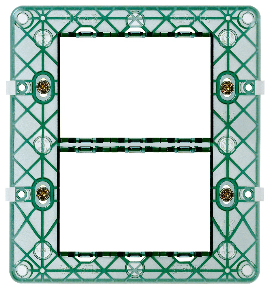 Supporto 6 moduli (3+3) con viti per scatole da incasso 09996