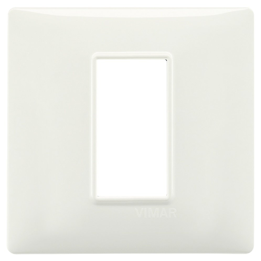 Placca 1 modulo tecnopolimero avorio per installazioni elettriche standard