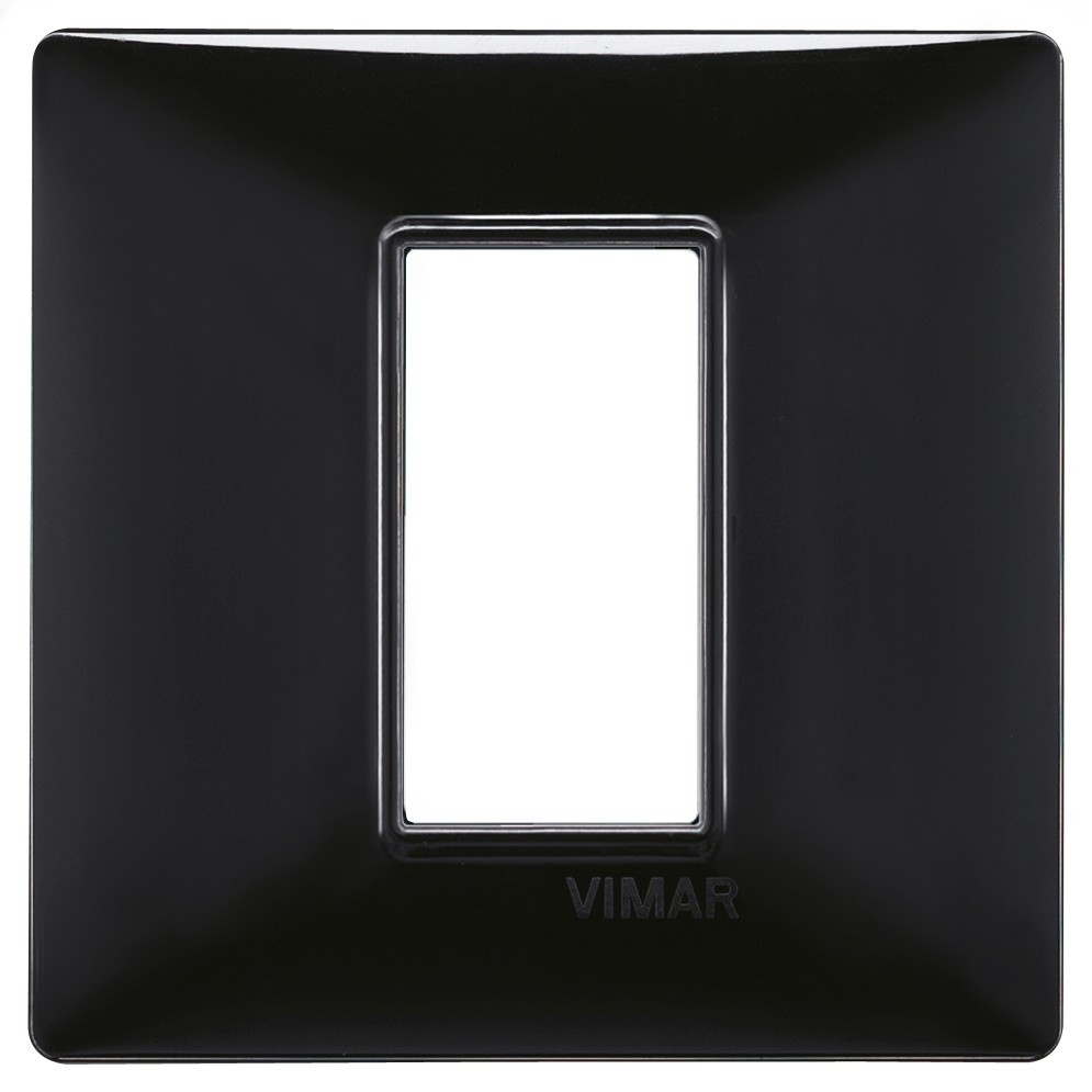 Placca 1 modulo tecnopolimero nero per impianti elettrici standard