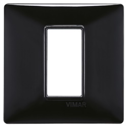 Placca 1 modulo tecnopolimero nero per impianti elettrici standard