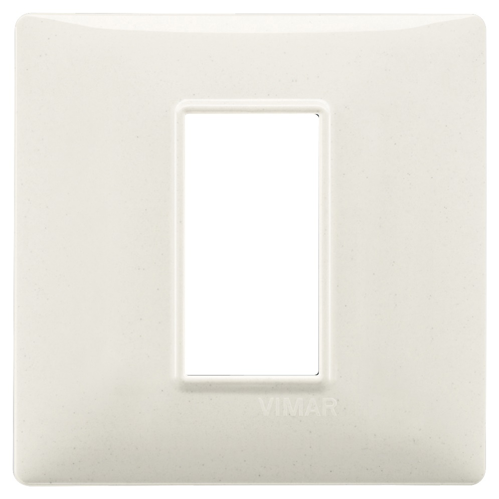 Placca 1 modulo tecnopolimero bianco granito per installazioni elettriche