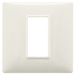 Placca 1 modulo tecnopolimero bianco granito per installazioni elettriche