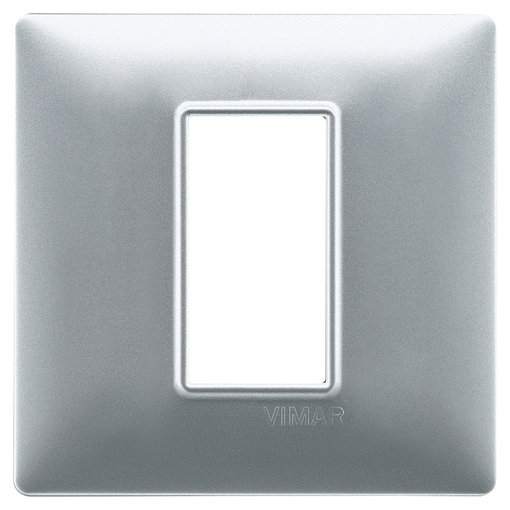 Placca 1 modulo tecnopolimero argento opaco per impianti elettrici