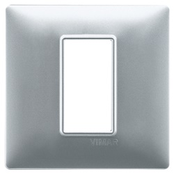 Placca 1 modulo tecnopolimero argento opaco per impianti elettrici