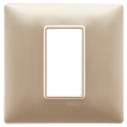 Placca 1 modulo tecnopolimero champagne opaco per installazioni elettriche