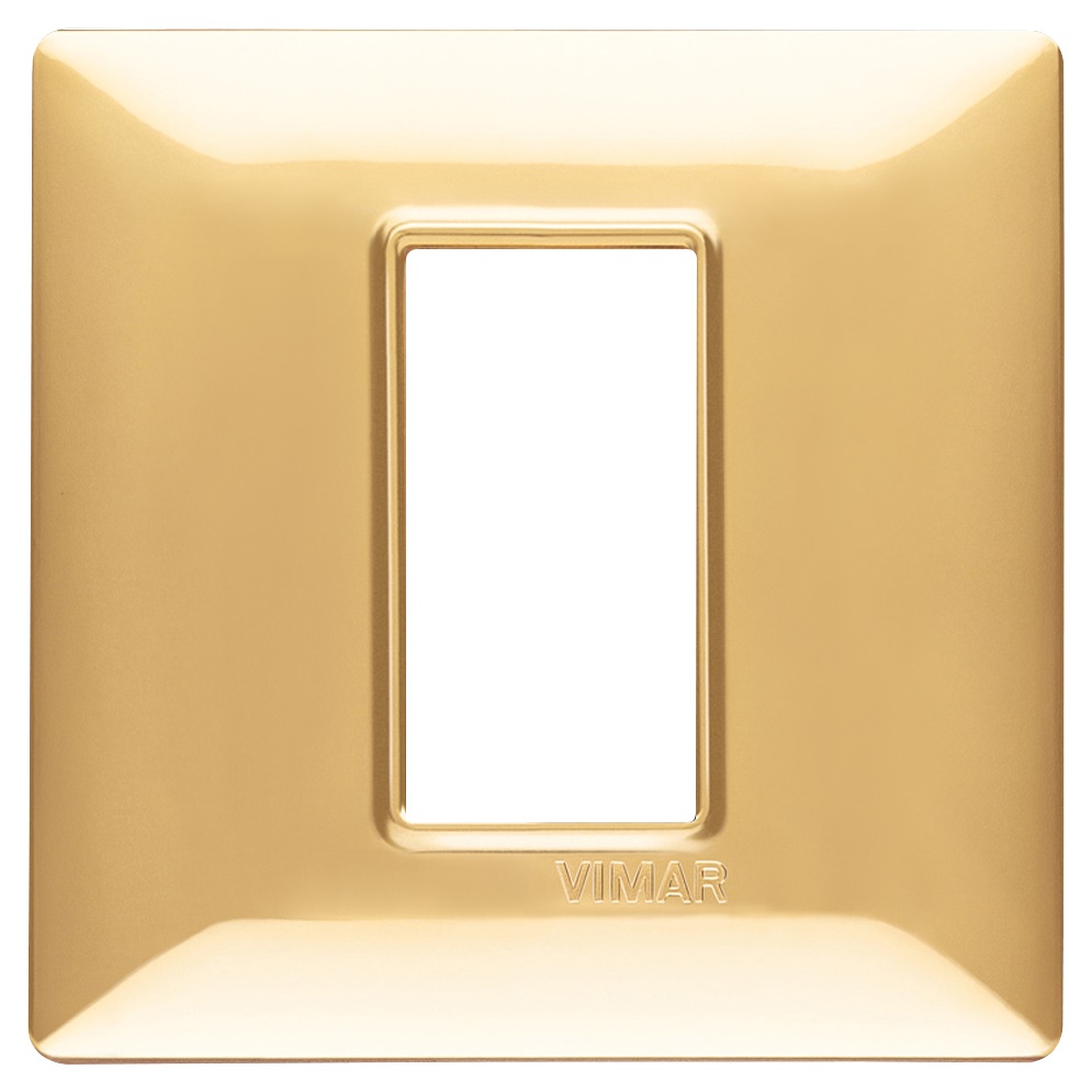 Placca 1 modulo tecnopolimero oro lucido per impianti elettrici