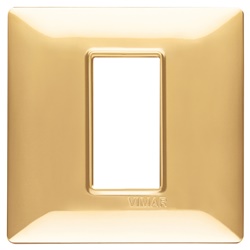 Placca 1 modulo tecnopolimero oro lucido per impianti elettrici