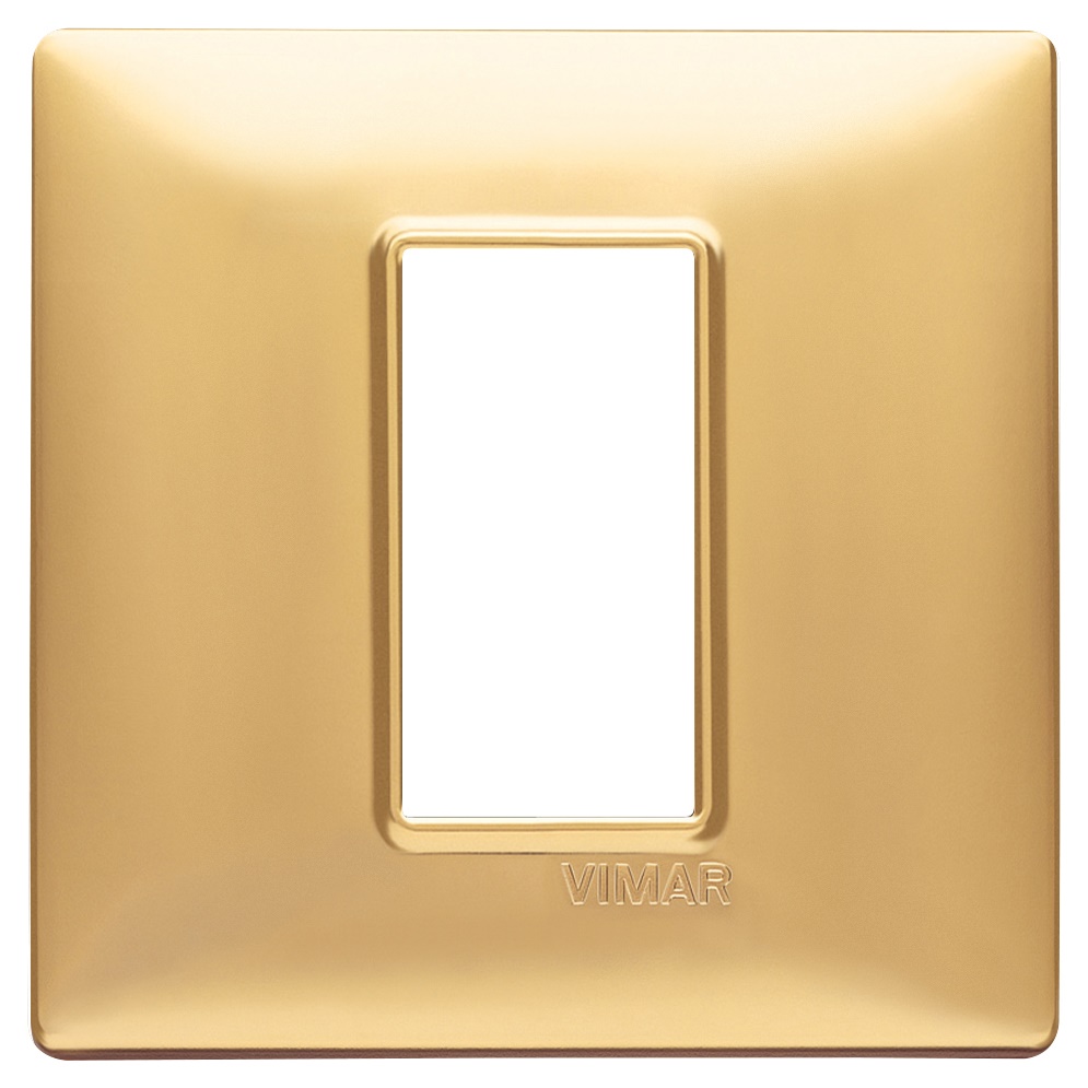 Placca 1 modulo tecnopolimero oro opaco per impianti elettrici
