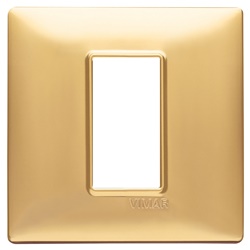 Placca 1 modulo tecnopolimero oro opaco per impianti elettrici